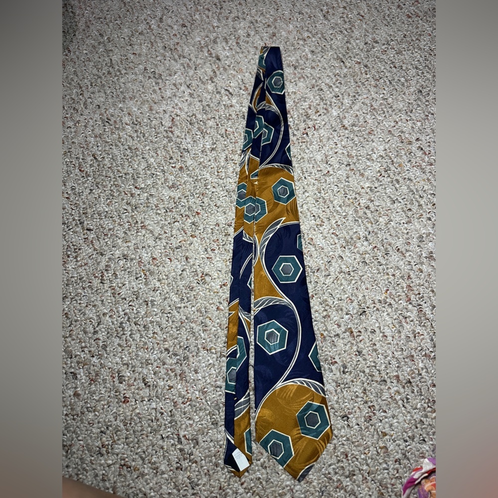 Two (2) Oscar De La Renta 100% silk patterned ties